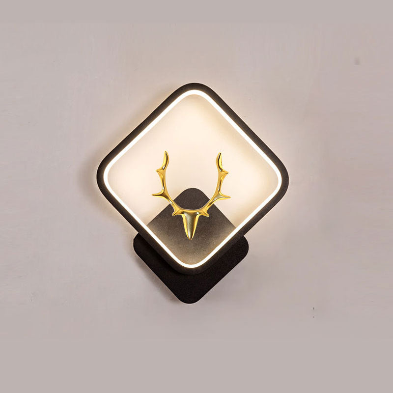 Applique Murale Bois de Cerf – Style Nordique, Télécommande & Intensité Variable