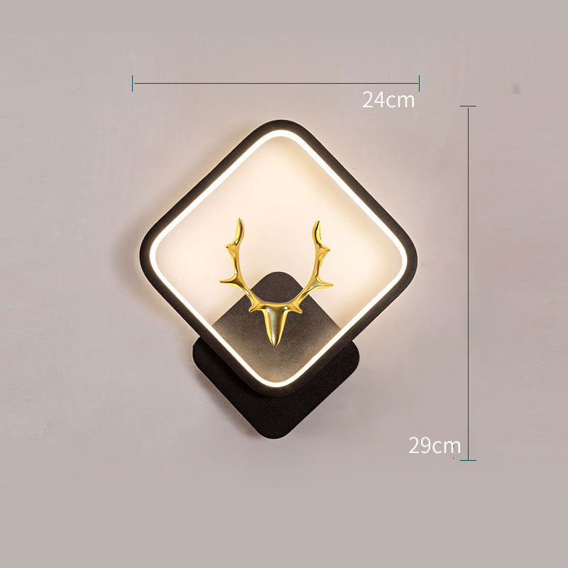 Applique Murale Bois de Cerf – Style Nordique, Télécommande & Intensité Variable