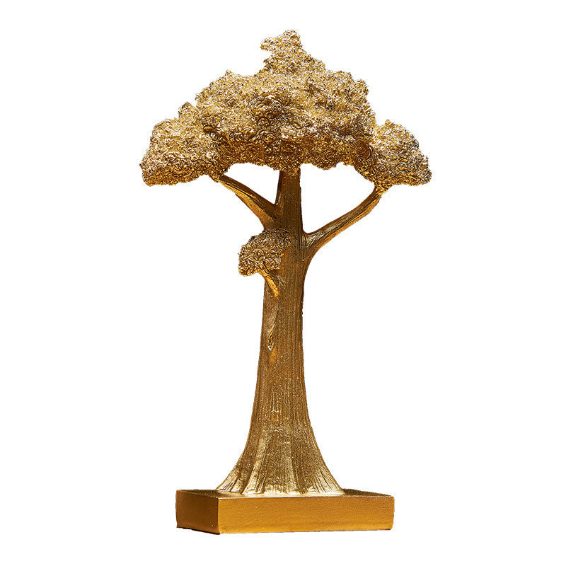 Arbre porte-bonheur doré – Décoration créative pour bureau, maison ou magasin