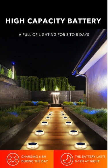 Lampe solaire LED 8 lumières – éclairage extérieur pour pelouse, jardin, cour, décoration, capteur solaire