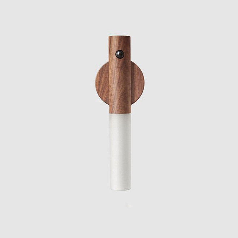Lampe LED de Nuit avec Capteur de Mouvement – Recharge USB, Bois Élégant, Installation Magnétique