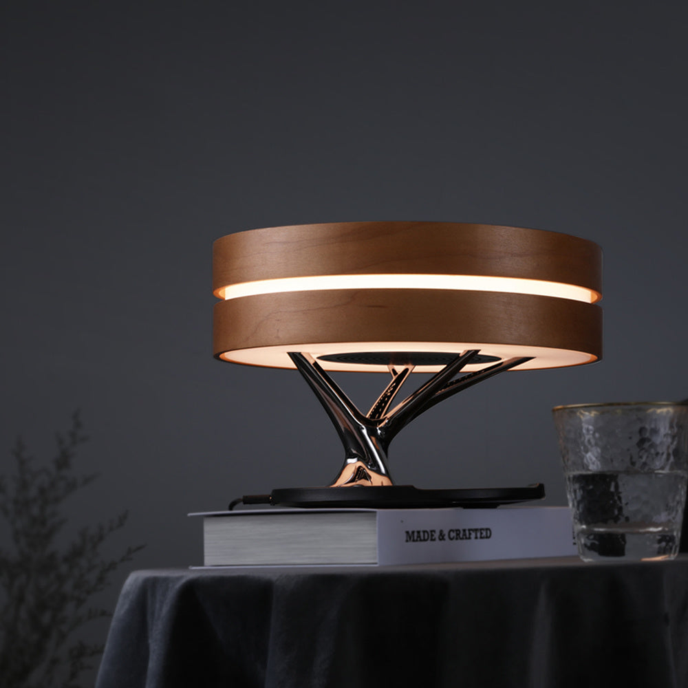 Lampe Connectée avec Haut-Parleur Bluetooth – Éclairage LED, Charge Sans Fil et WiFi