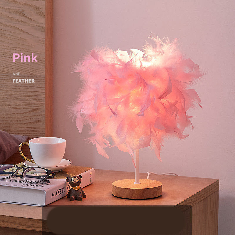 Lampe en Plumes – Ambiance Douce & Élégante