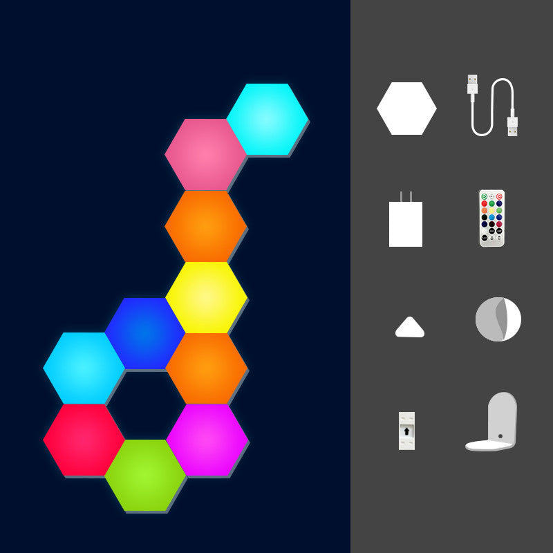 Lampe Murale Gaming LED – Panneaux Modulaires Colorés & Intelligents