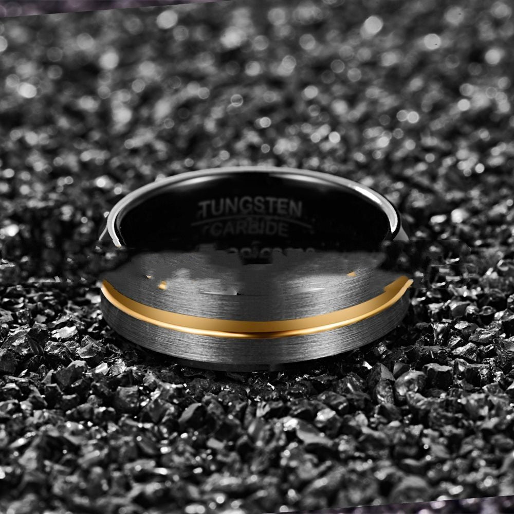 Bague en tungstène pour homme – Surface givrée, élégance robuste