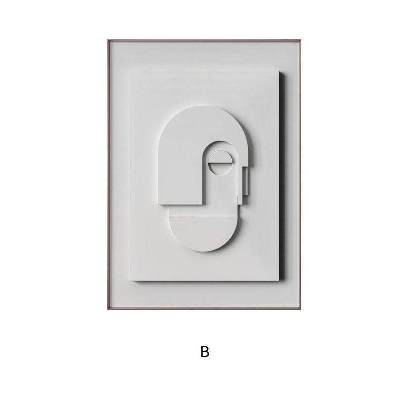 Tableau abstrait 3D géométrique – Style Morandi silencieux et moderne