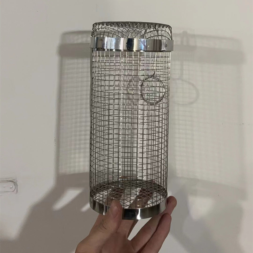 Panier de cuisson rotatif en métal – BBQ portable pour camping et cuisine extérieure